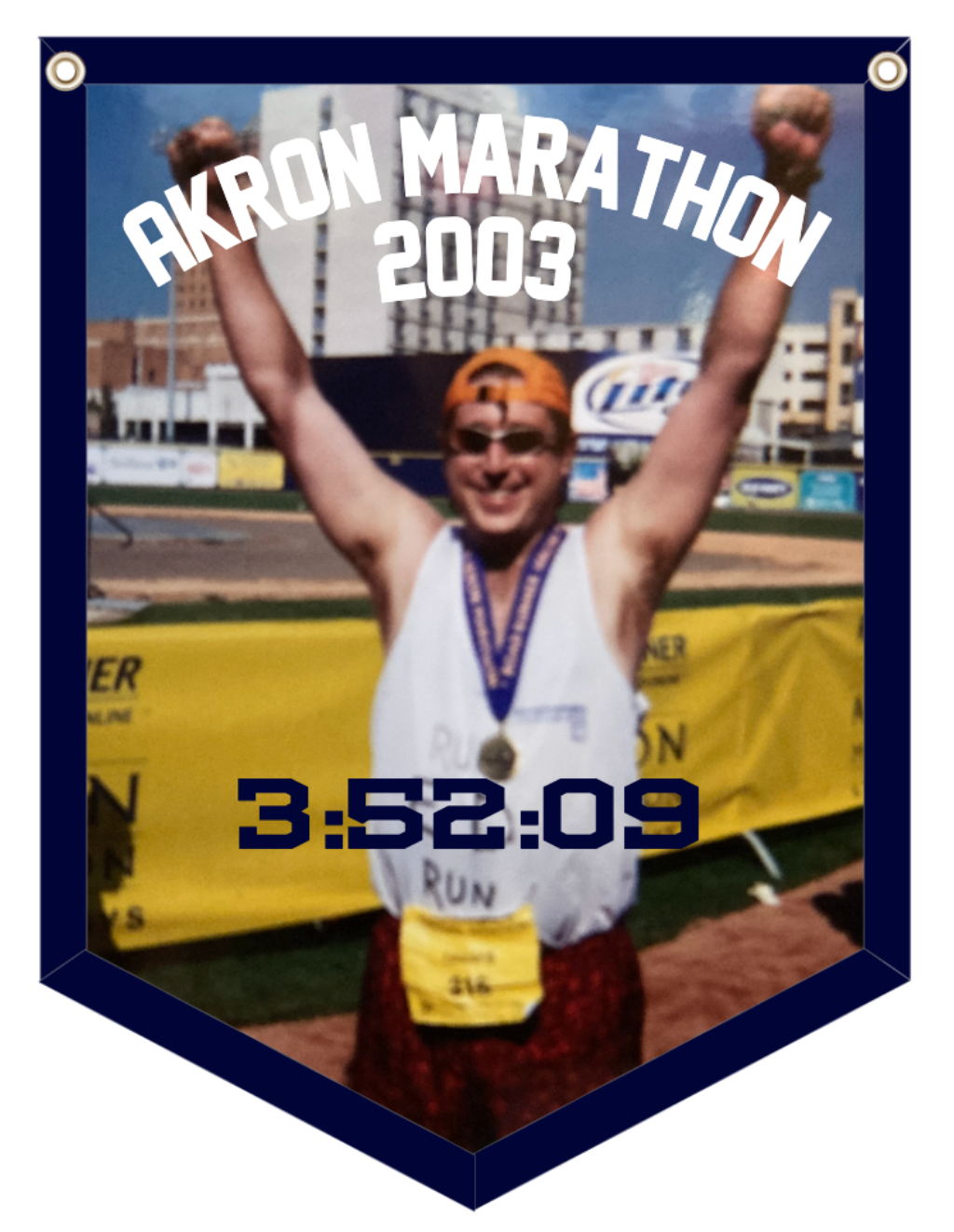 Upload A Photo and Celebrate Your Victory™ with a Finisher Flag™