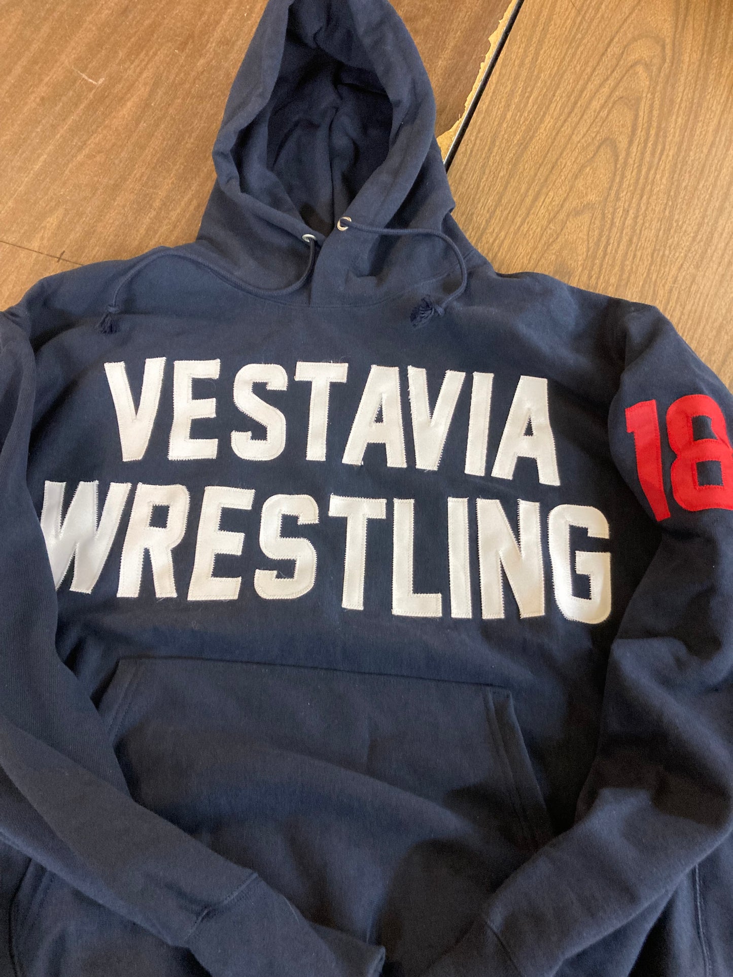 Custom Champion® Pullover Hoodie with Hand Sewn Letters