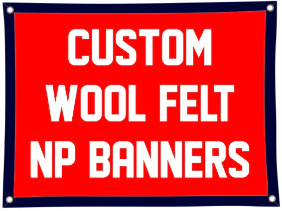 4-Sided *Custom* Wool Felt Banners with Hand Stitched Letters & Borders